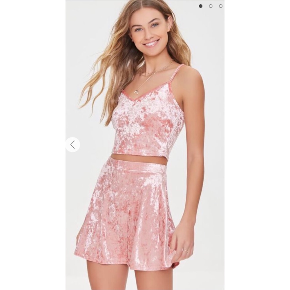 Crushed velvet two piece set
